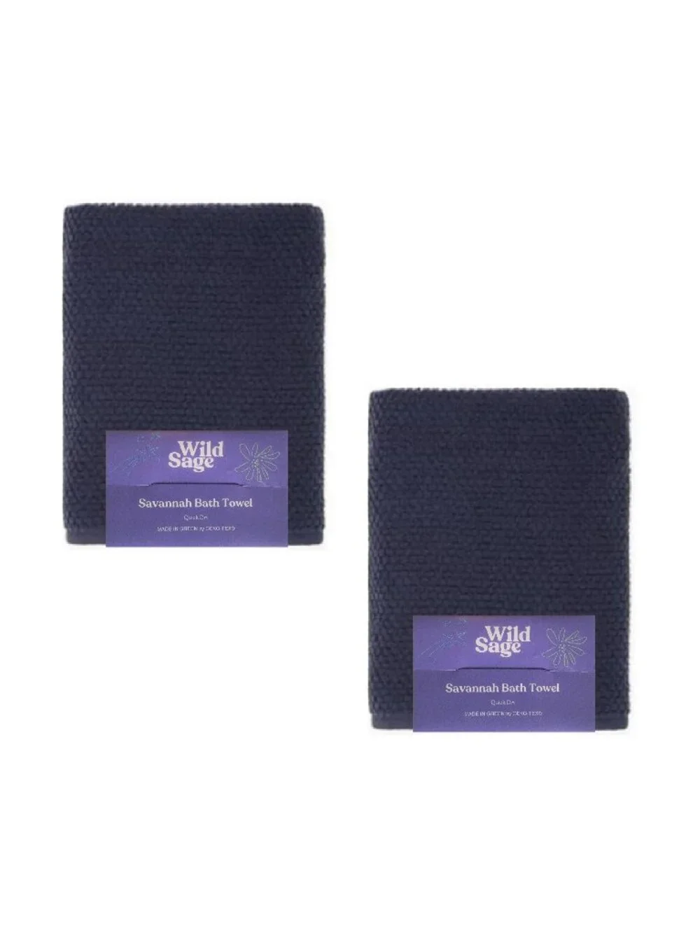 new Wild Sage Savannah 90% Cotton BATH Towels = 2 Yolk Yellow + 2 Bijou Blue